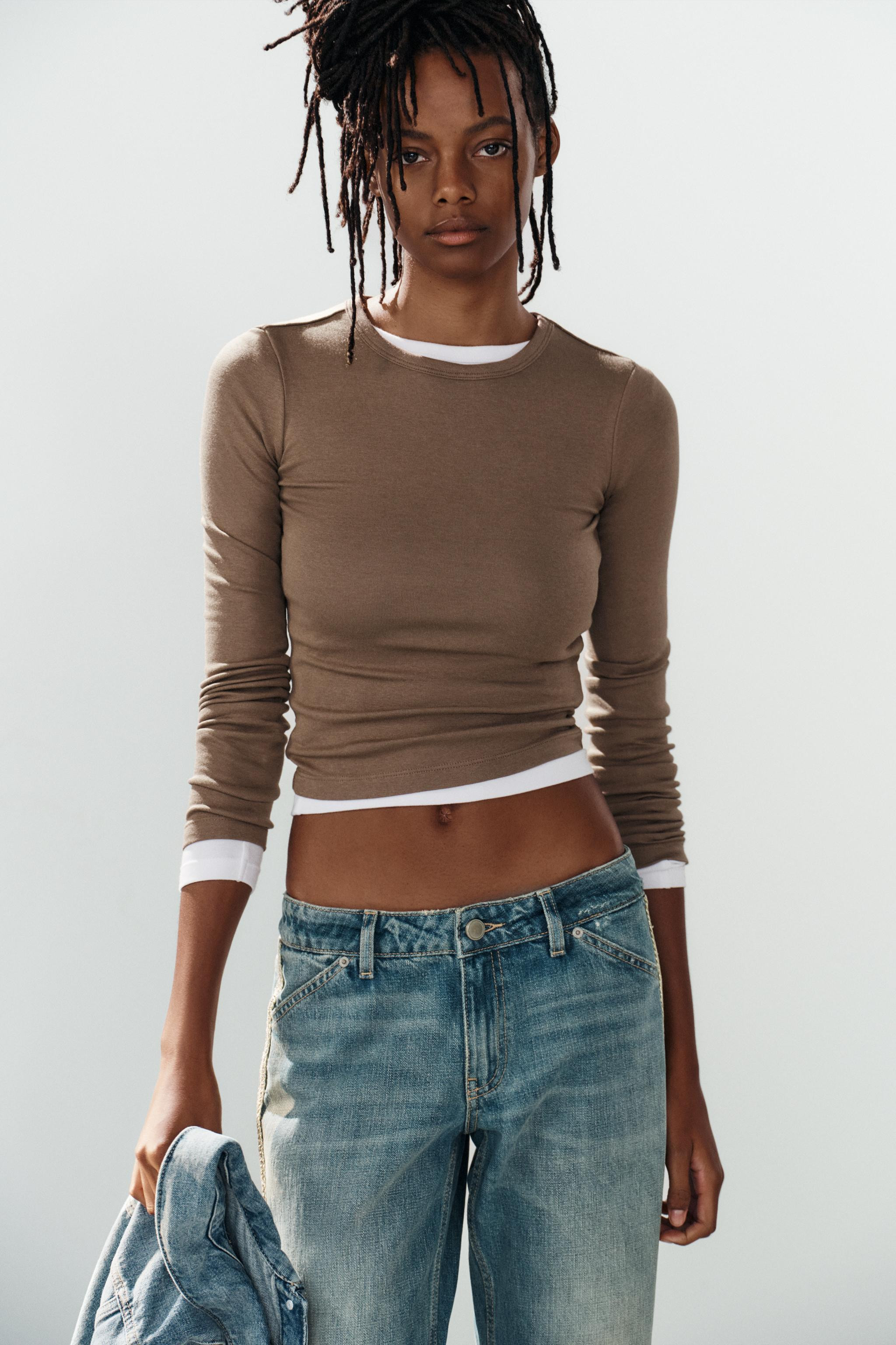COTTON LONG SLEEVE T-SHIRT | Zara US