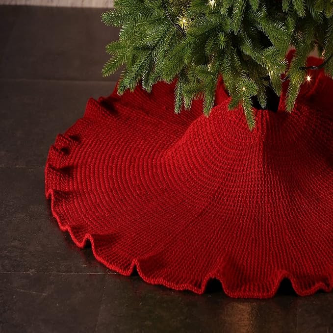 Amazon.com: Geapul 36in Christmas Tree Skirt,Hand-Knitted Style Tree Skirt for Christmas Knitted,... | Amazon (US)
