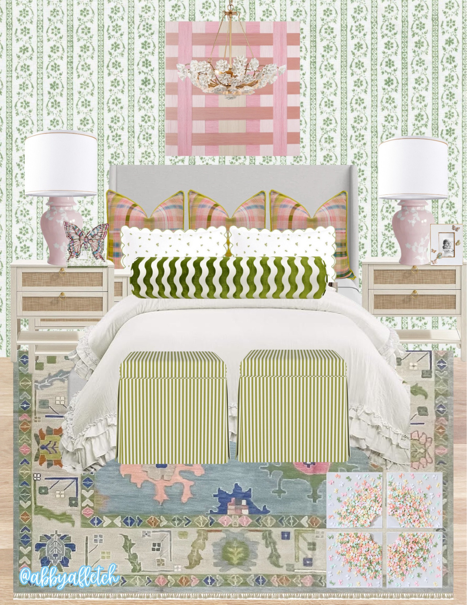 pink and green striped bedroom inspo💚🎀

#LTKHome