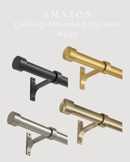 Ceiling-mounted curtain rods. 
Click the gold rod to see all colour options! 

Affordable Amazon finds 

#LTKHome
