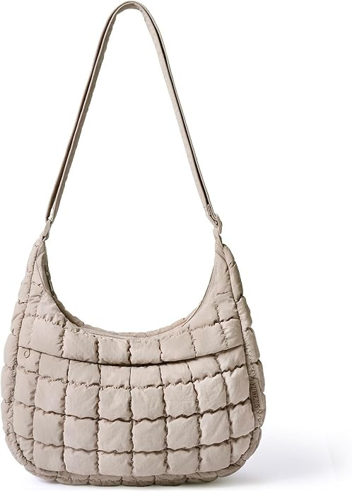Puffer Crossbody Hobo Bag for Women Nylon Quilted Purse Lightweight Shoulder Handbag with Adjusta... | Amazon (US)