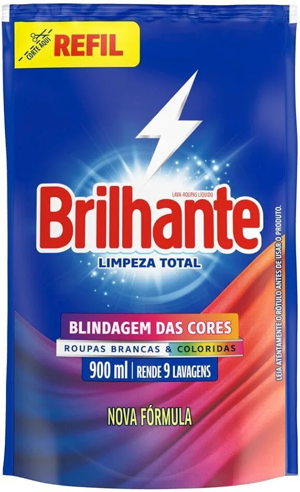 Sabão Liquido Brilhante Limpeza Total Refil 900 Ml, Brilhante | Amazon (BR)