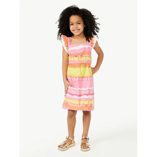 Scoop Girls Mommy & Me Print Dress with Flutter Sleeves, Sizes 4-12 - Walmart.com | Walmart (US)