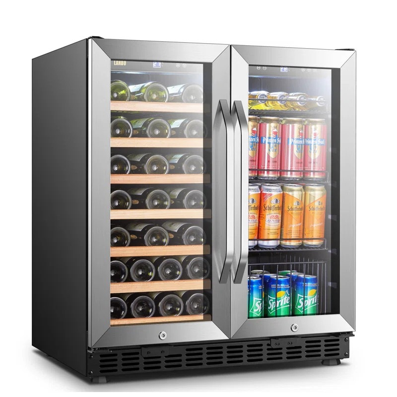 33 Bottle and 70 Can Dual Zone Freestanding Wine and Beverage Refrigerator | Wayfair North America