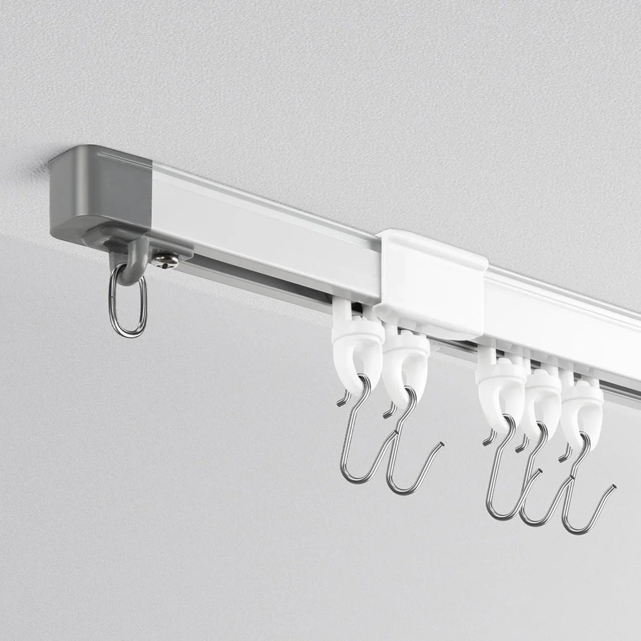 Retractable Curtain Track Ceiling Rails with Silent Rollers | Homerilla