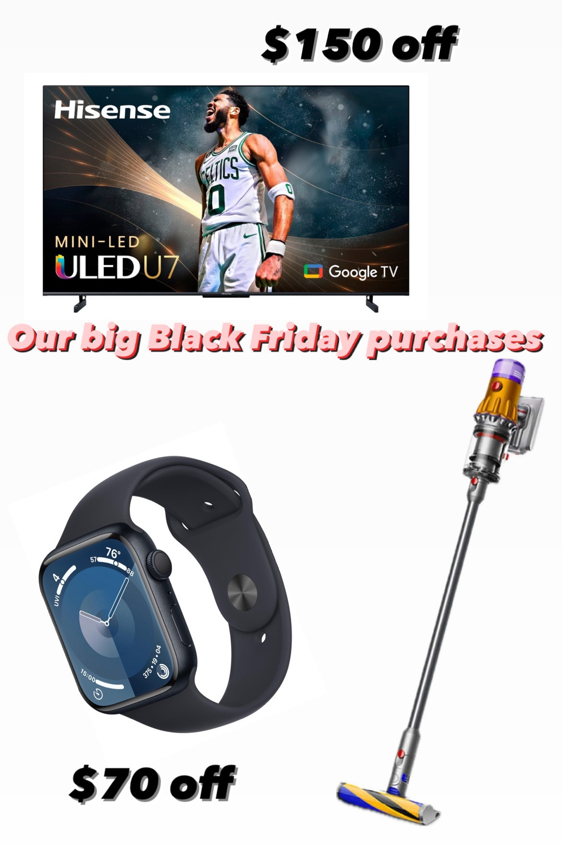 Black Friday sales! Dyson vacuum, apple iwatch, and TV! #LTKCyberWeek 

#LTKhome #LTKsalealert