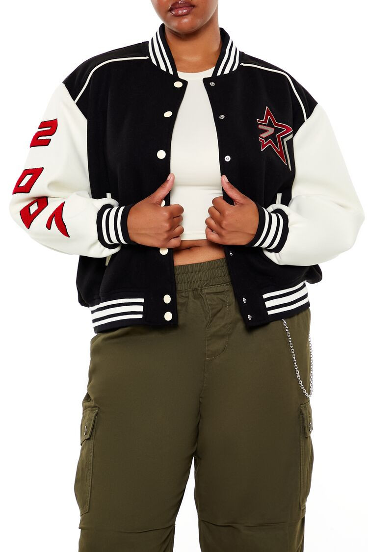 Plus Size Star Girl Varsity Jacket | Forever 21