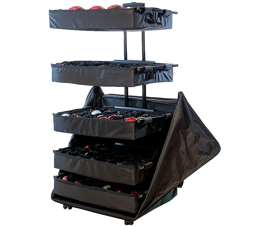 TreeKeeper 5-Tray Adjustable Telescoping Orname nt Storage Bag | QVC