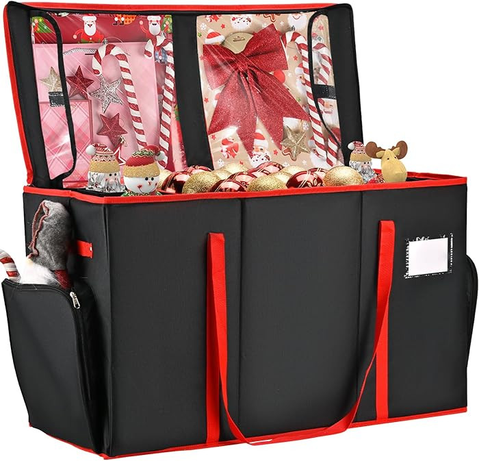 2-in-1 Christmas Ornament Storage Box & Xmas Figurine Container, Premium Christmas Ornament Stora... | Amazon (US)