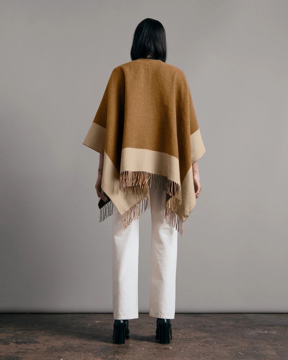Highlands Wool Reversible Poncho | rag & bone