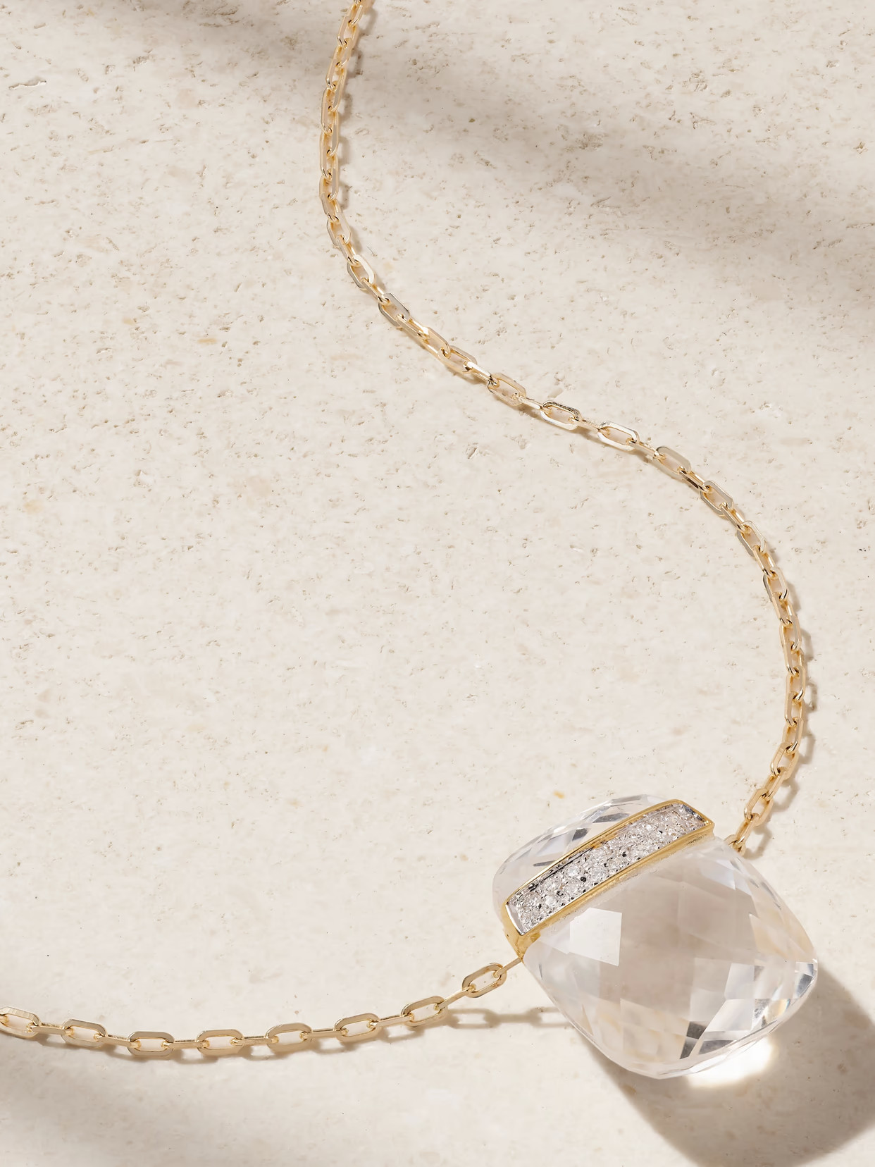 JIA JIA - 14-karat Gold, Quartz And Diamond Necklace - One size | NET-A-PORTER (US)