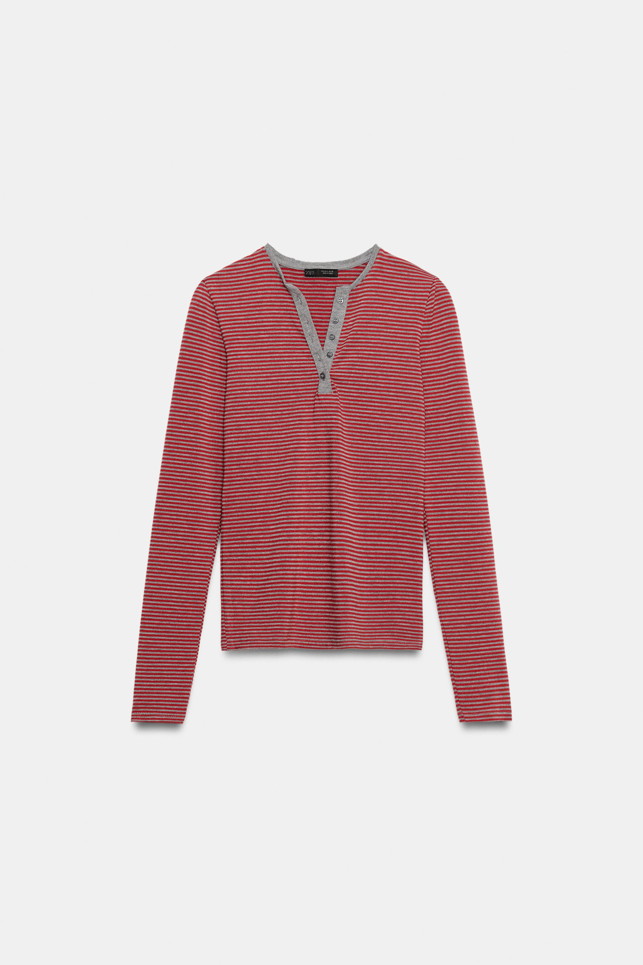 STRIPED HENLEY T-SHIRT | Zara US