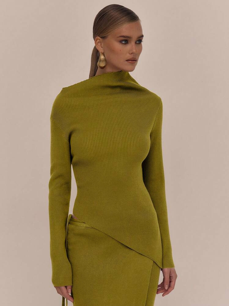 MUSERA Asymmetrical Hem Ribbed Knit Sweater Spring Y2K 90'S Casual Cute Summer Wedding Guest Holiday Fall Night Out Autumn Winter Everyday Christmas Halloween | SHEIN