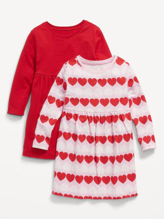 Long-Sleeve Fit &amp; Flare Dress 2-Pack for Toddler Girls | Old Navy (US)