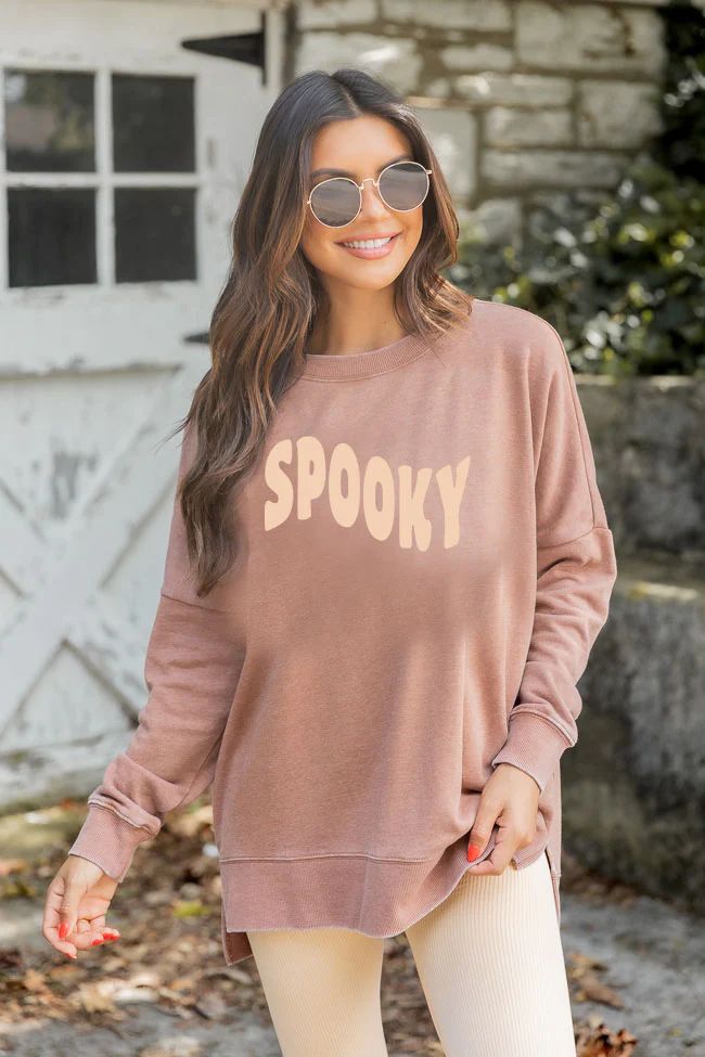 Spooky Retro Cork Graphic Sweatshirt | Pink Lily