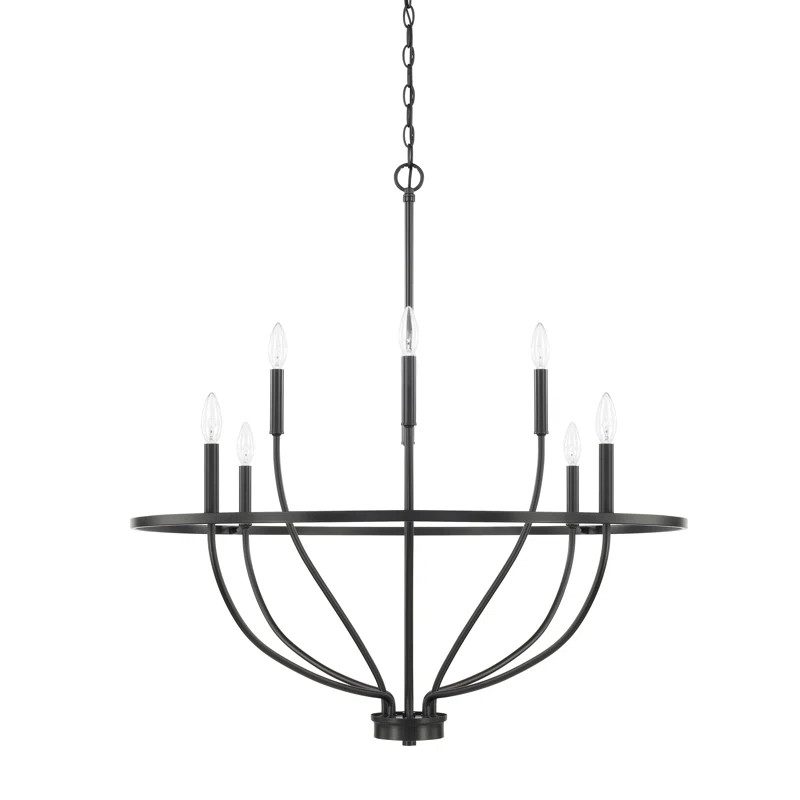 Babson 8 - Light Candle Style Wagon Wheel Chandelier | Wayfair North America