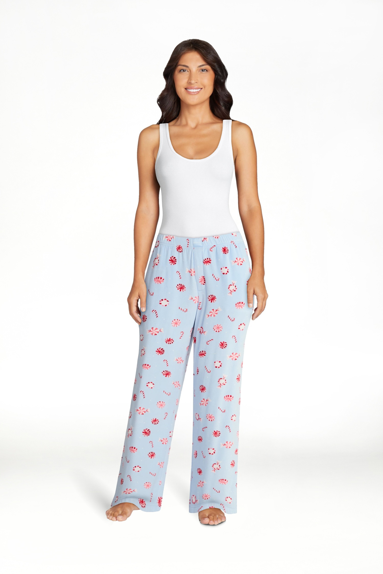 Joyspun Women's Velour Wide-Leg Sleep Pants, Size XS-3X | Walmart (US)