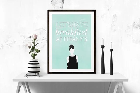 Breakfast at Tiffany's Print 8x10 Print Movie Poster Decor Sign Wall Art Home Poster Print Typograph | Etsy (US)