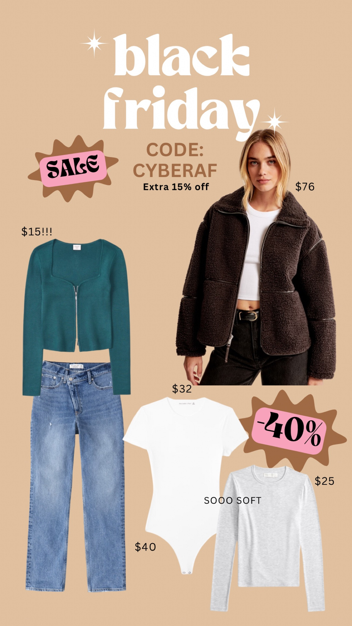 Abercrombie Black Friday 40% Off!!

#LTKGiftGuide #LTKfindsunder100 #LTKCyberWeek