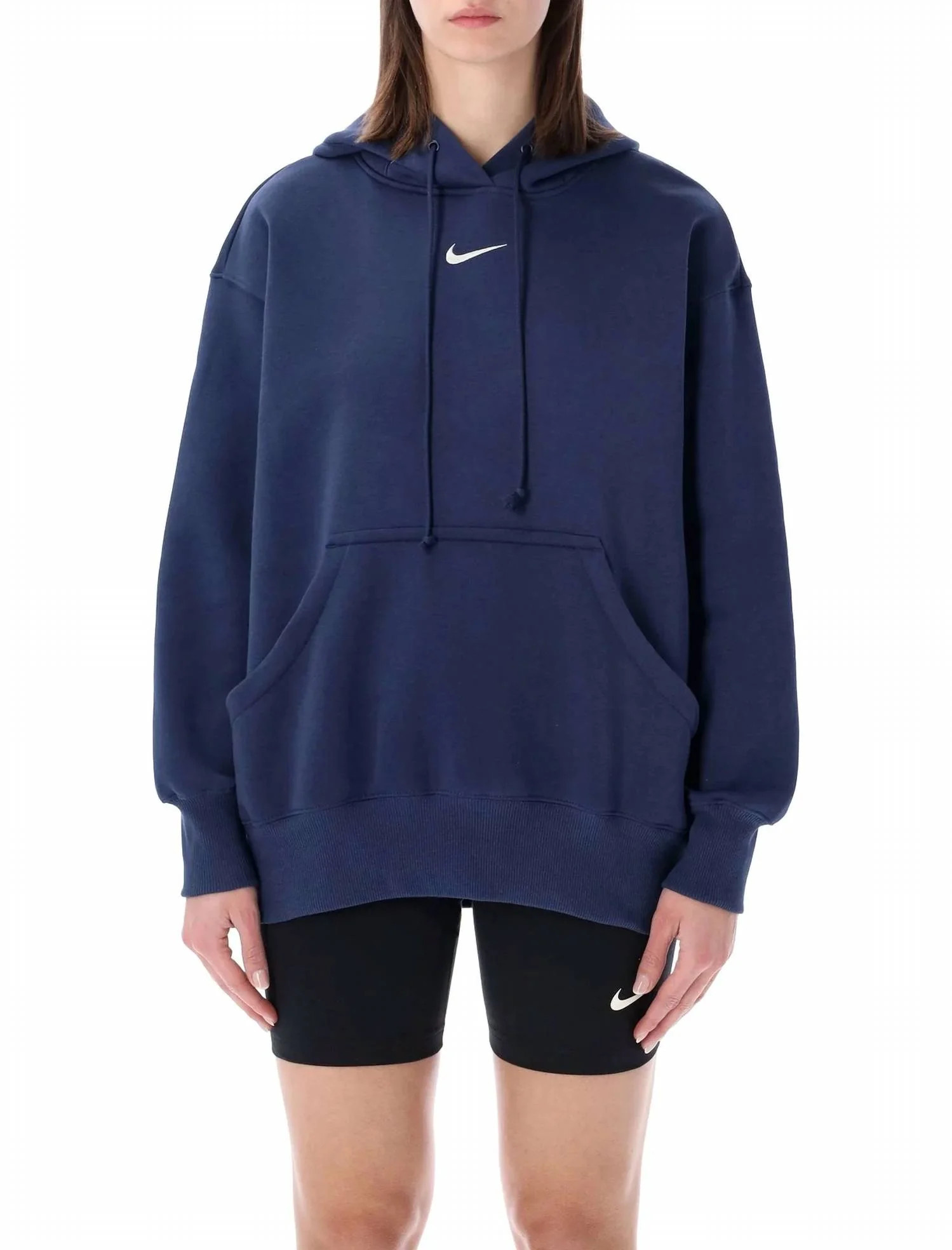 Phoenix Fleece Pullover Hoodie In Navy/white | Shop Simon