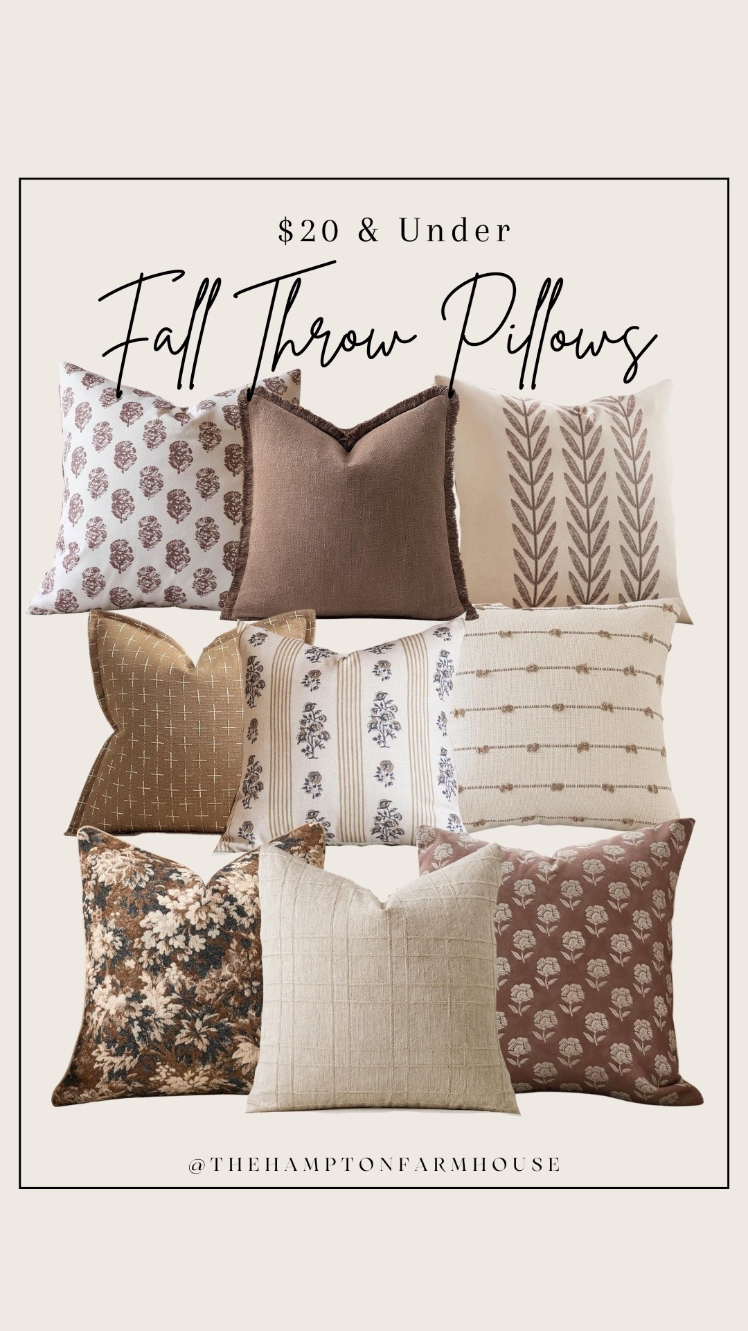 Affordable fall throw pillows! $20 & Under. 

Fall decor, neutral home, home decor, living room, pillows 

#LTKHome #LTKFindsUnder50 #LTKSeasonal