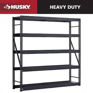 5-Shelf Metal Industrial Duty Freestanding Garage Storage Shelving Unit in Black (90 in. W x 90 i... | The Home Depot