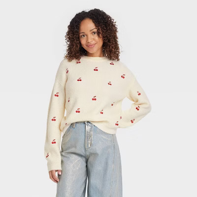 Women's Holiday Crewneck Pullover Sweater - A New Day™ | Target