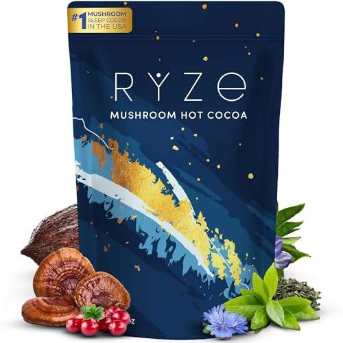 RYZE Mushroom Hot Cocoa | Melatonin Sleep Aid | Keto Cocoa Powder With Mushroom For Sleep | Melat... | Amazon (US)