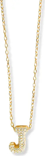 Cubic Zirconia Bubble Inital Pendant Necklace | Nordstrom