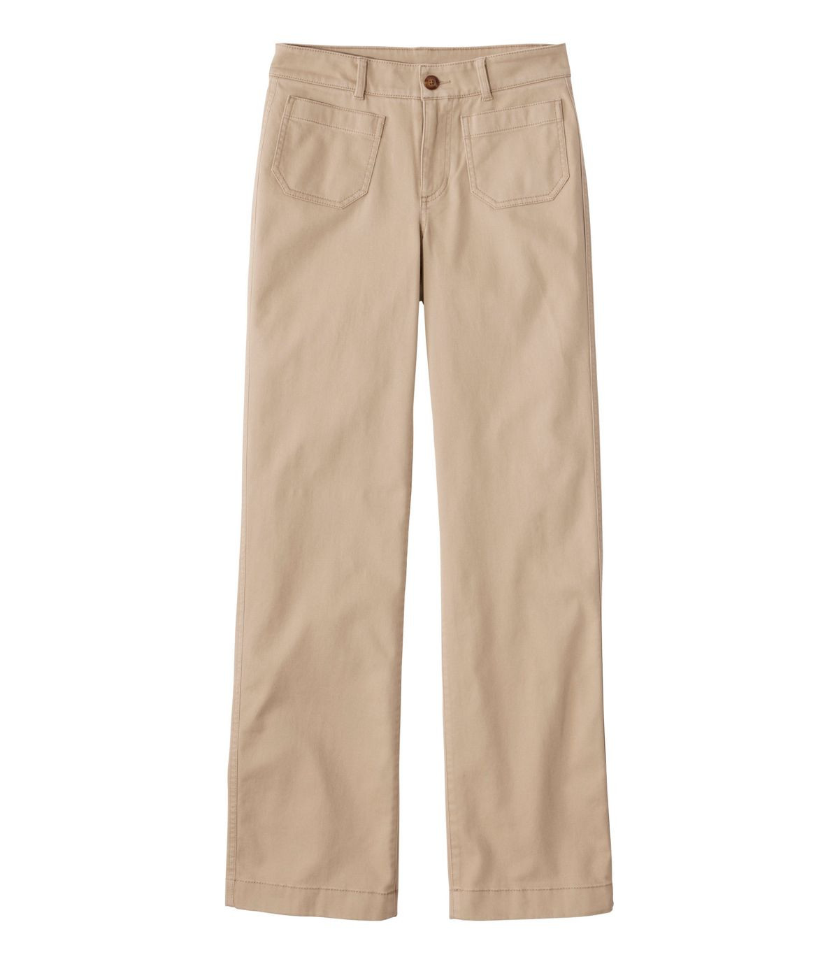 Women's Comfort Stretch Patch Pocket Pants, Mid-Rise Wide Straight-Leg Chino | L.L. Bean