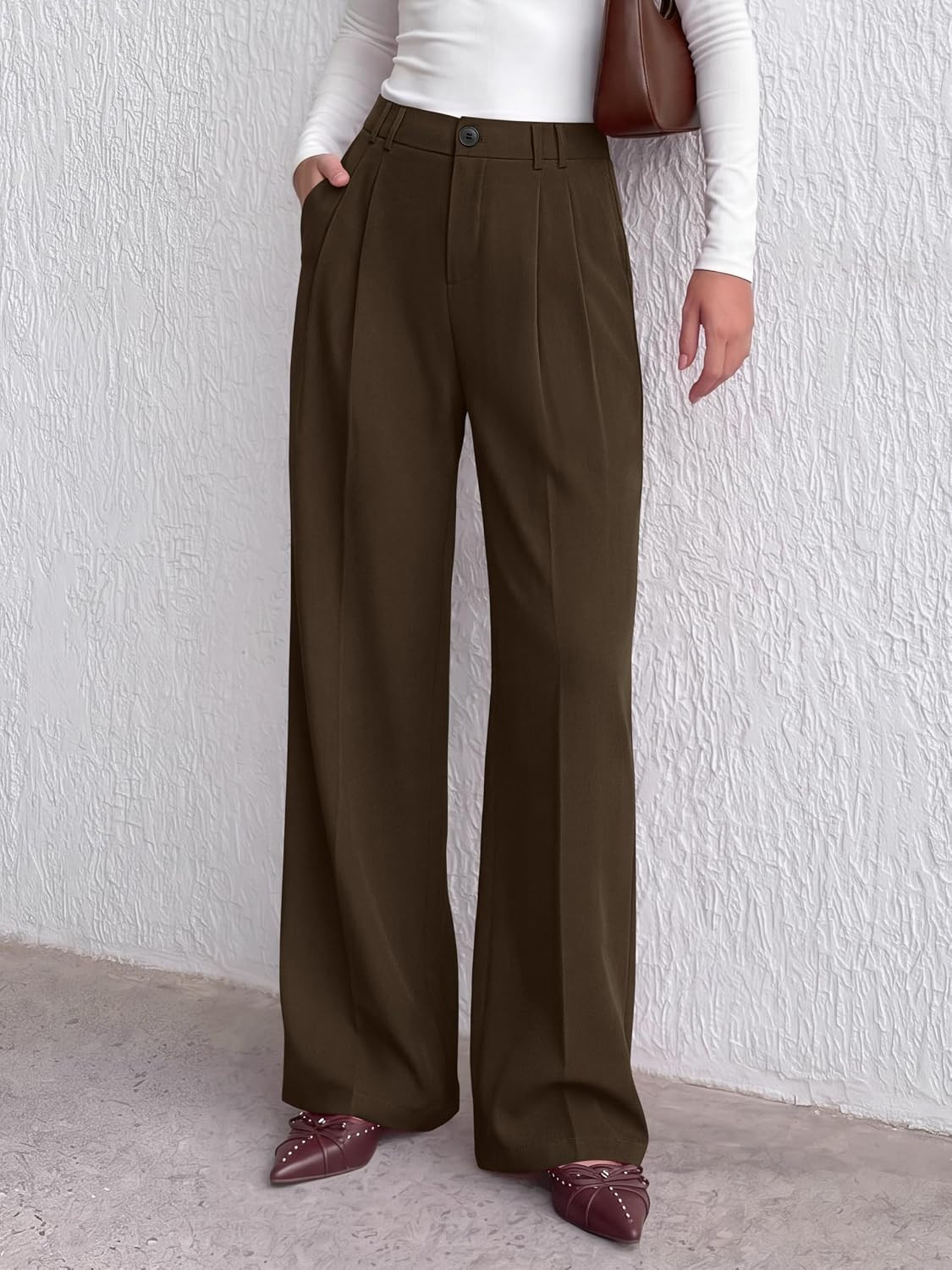 PRETTYGARDEN Women's Dress Pants Wide Leg Flowy Trousers | Amazon (US)