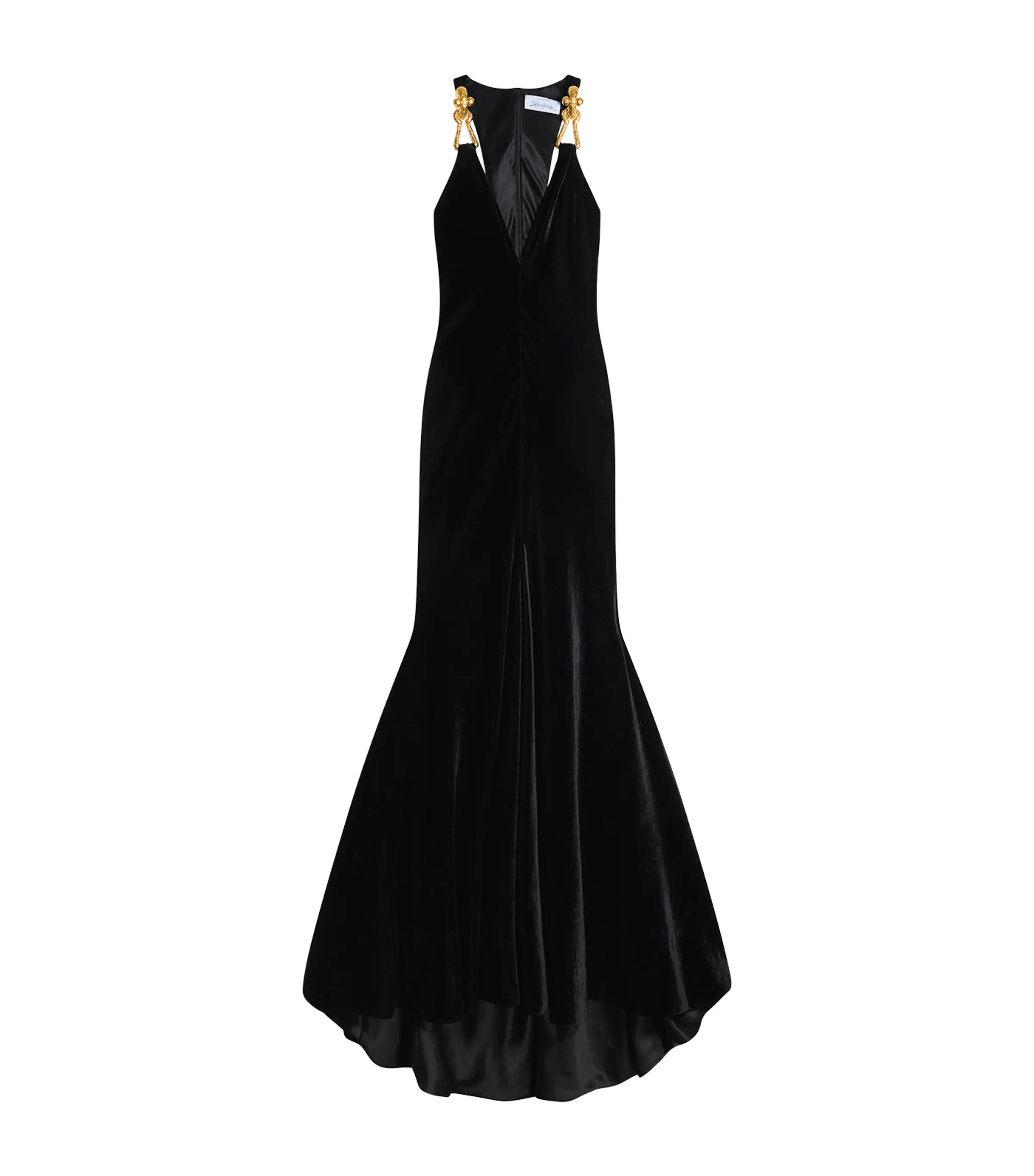 Schiaparelli Velvet Bijoux-Strap Maxi Dress | Harrods UK