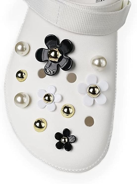 Taicols 18pcs Pearls Shoe Charms Clips on Clog Pearls for Shoe Chains with Cute Daisy Flower Deco... | Amazon (CA)
