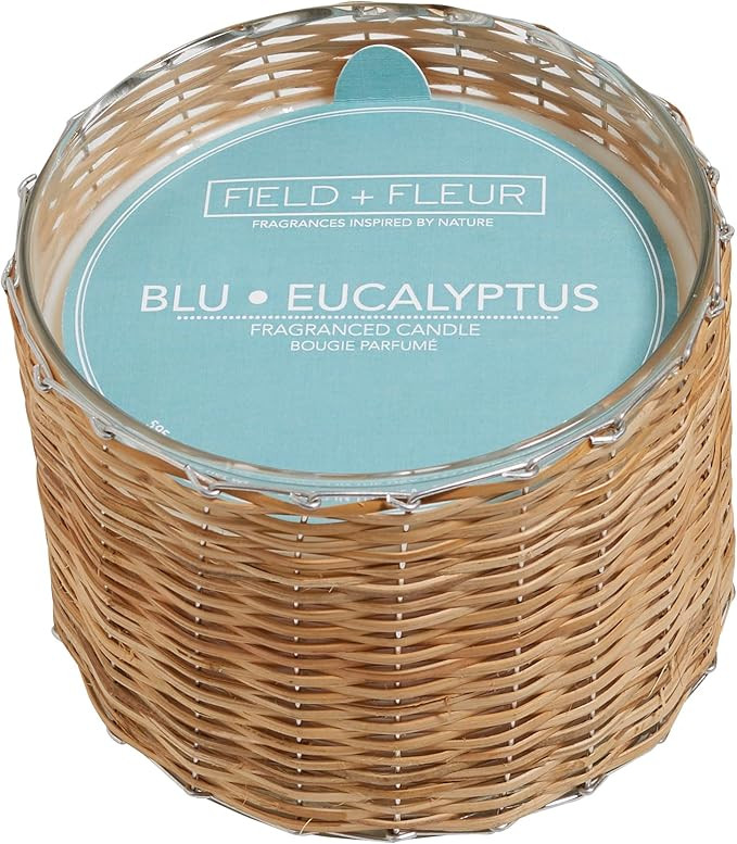 Field + Fleur 3 Wick Handwoven Candle - Scented Candle with a Luxury Home Fragrance - Elegant Hol... | Amazon (US)