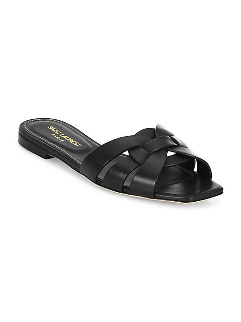 Tribute Leather Slides | Saks Fifth Avenue