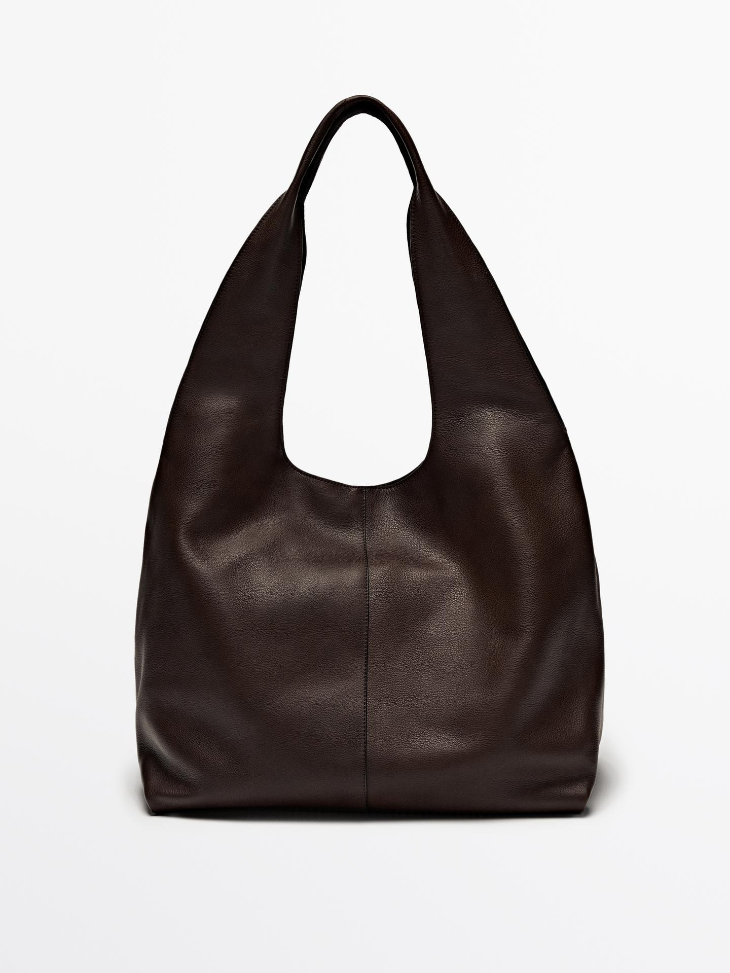 Nappa leather tote bag | Massimo Dutti UK