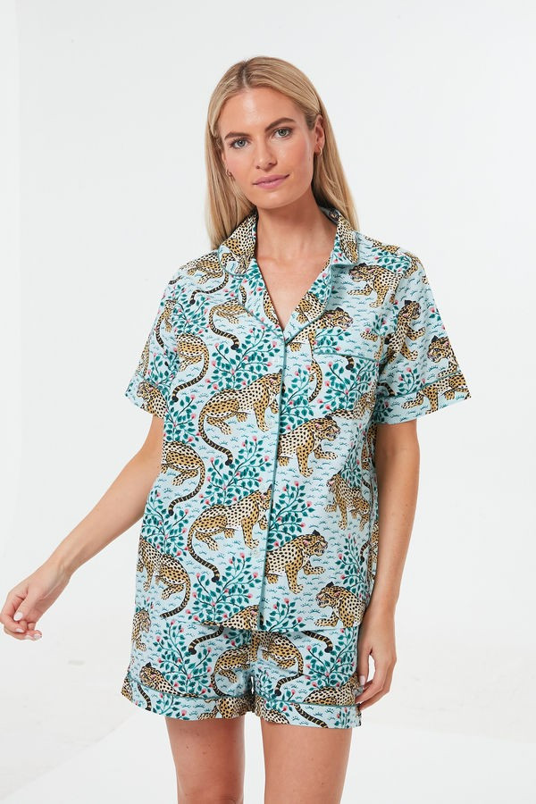 Mint Bagheera Leopard Short PJ Set | Tuckernuck (US)