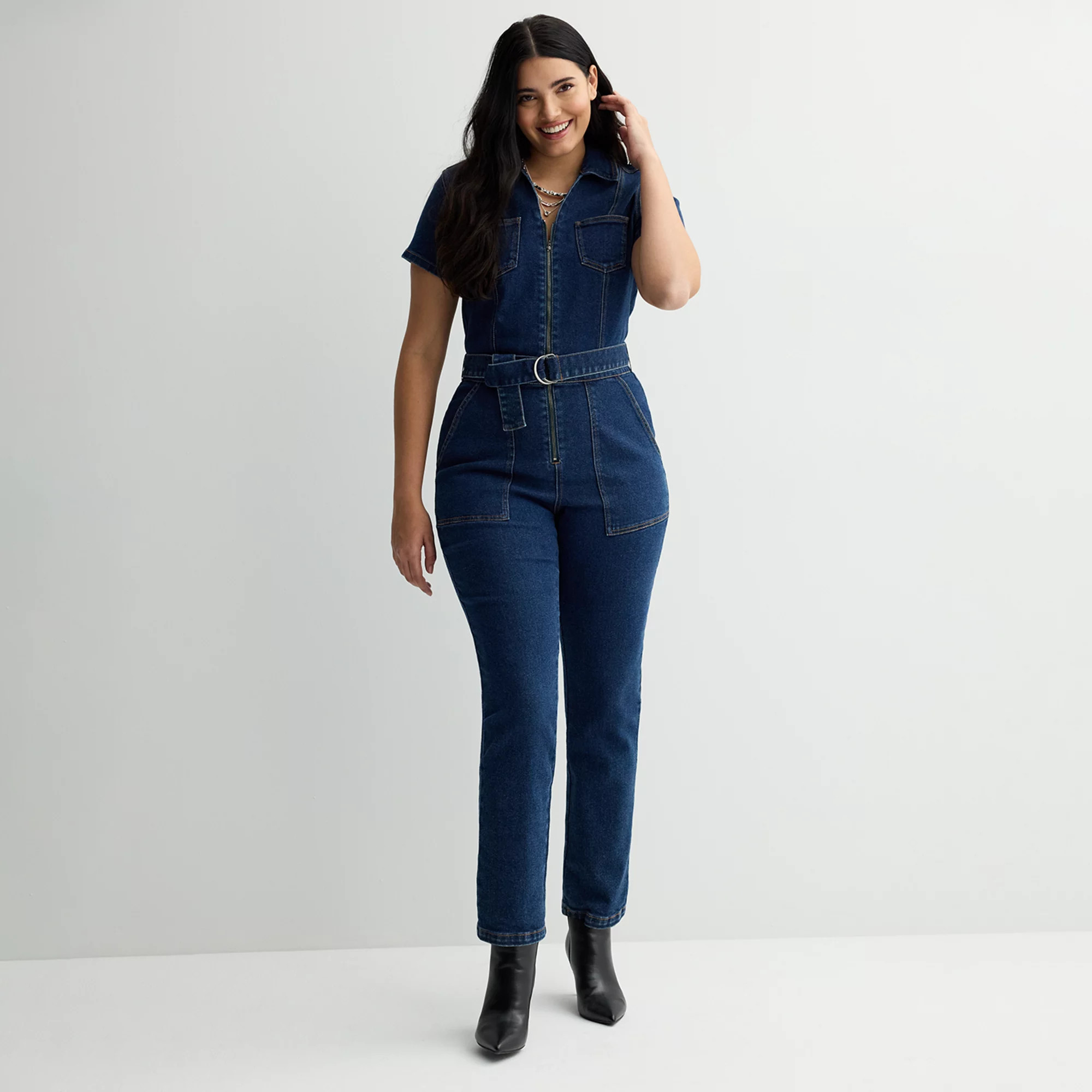 Women's INTEMPO™ Denim Zip Jumpsuit | Kohl's