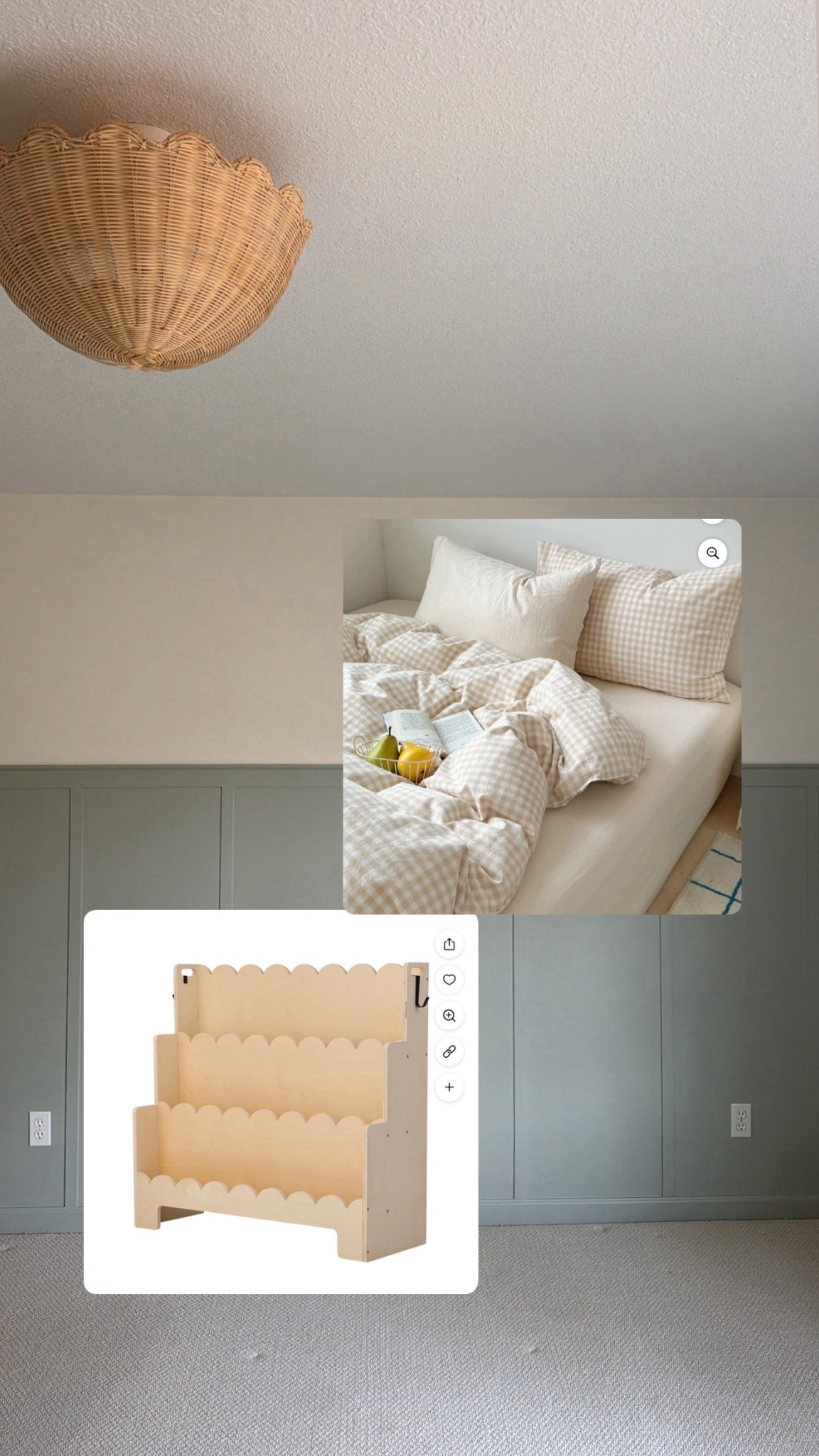 The bedding and decor catching my eye at Walmart 🩵 love the gingham bedding and scallop bookshelf! 

#LTKKids #LTKHome
