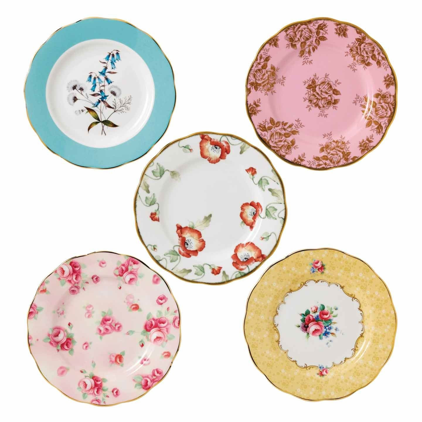 Royal Albert 100 Years of Royal Albert 1950-1990 5-Piece Plate Set | Royal Albert | Wedgwood