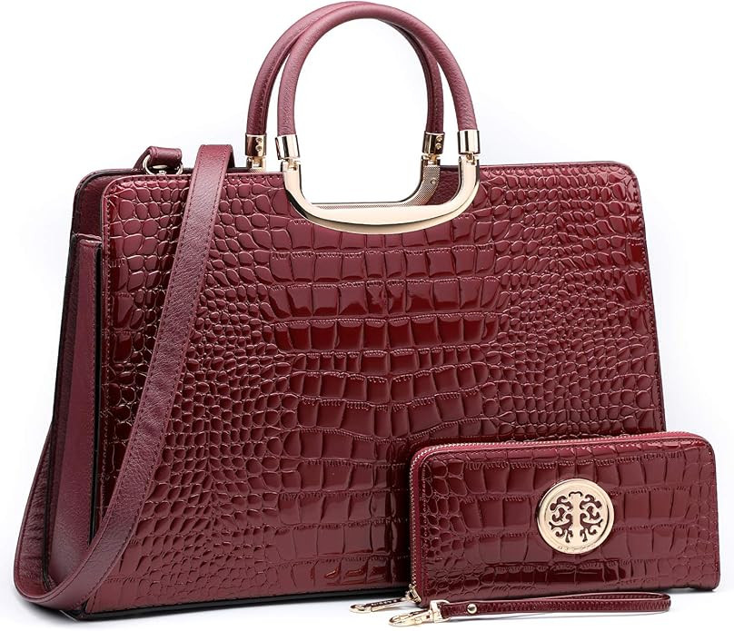 Womens Handbag Top Handle Shoulder Bag Tote Satchel Purse Work Bag with Matching Wallet | Amazon (US)