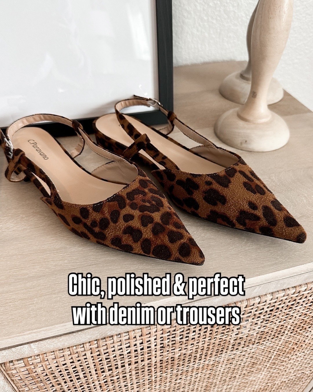 Leopard slingback flats are such a good statement shoe for fall. The pointed toe looks great with denim or trousers, and the print adds just enough personality to even the simplest outfit.

leopard flats, slingback flats, leopard shoes, pointed toe flats, fall shoes, animal print shoes, denim outfit, trouser outfit, statement flats, women’s fall shoes, fall accessories, HauteandHumid

#LTKootd #LTKSeasonal #LTKOver40
