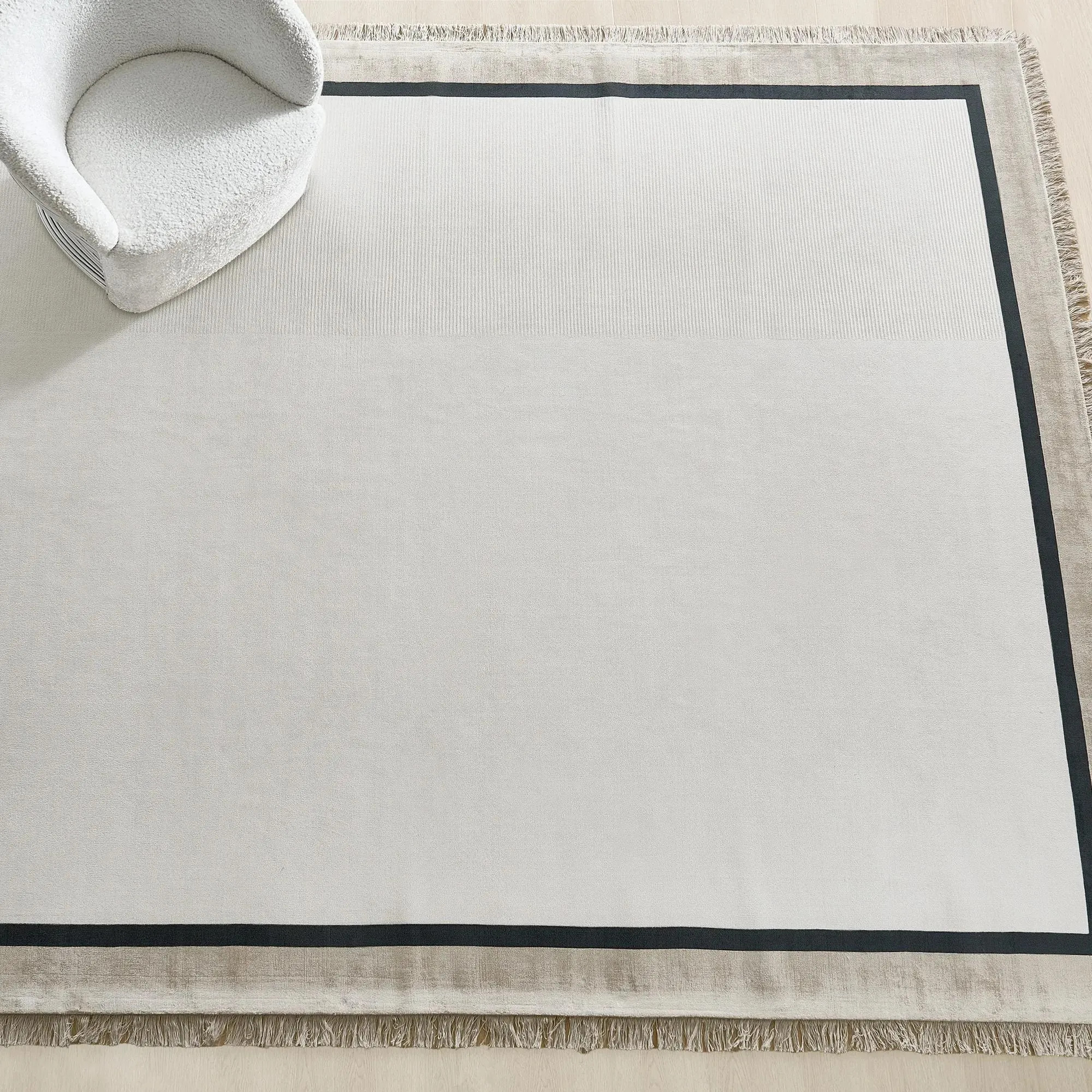 Fiona Fringe Rug - Ivory/Beige/Black | Z Gallerie