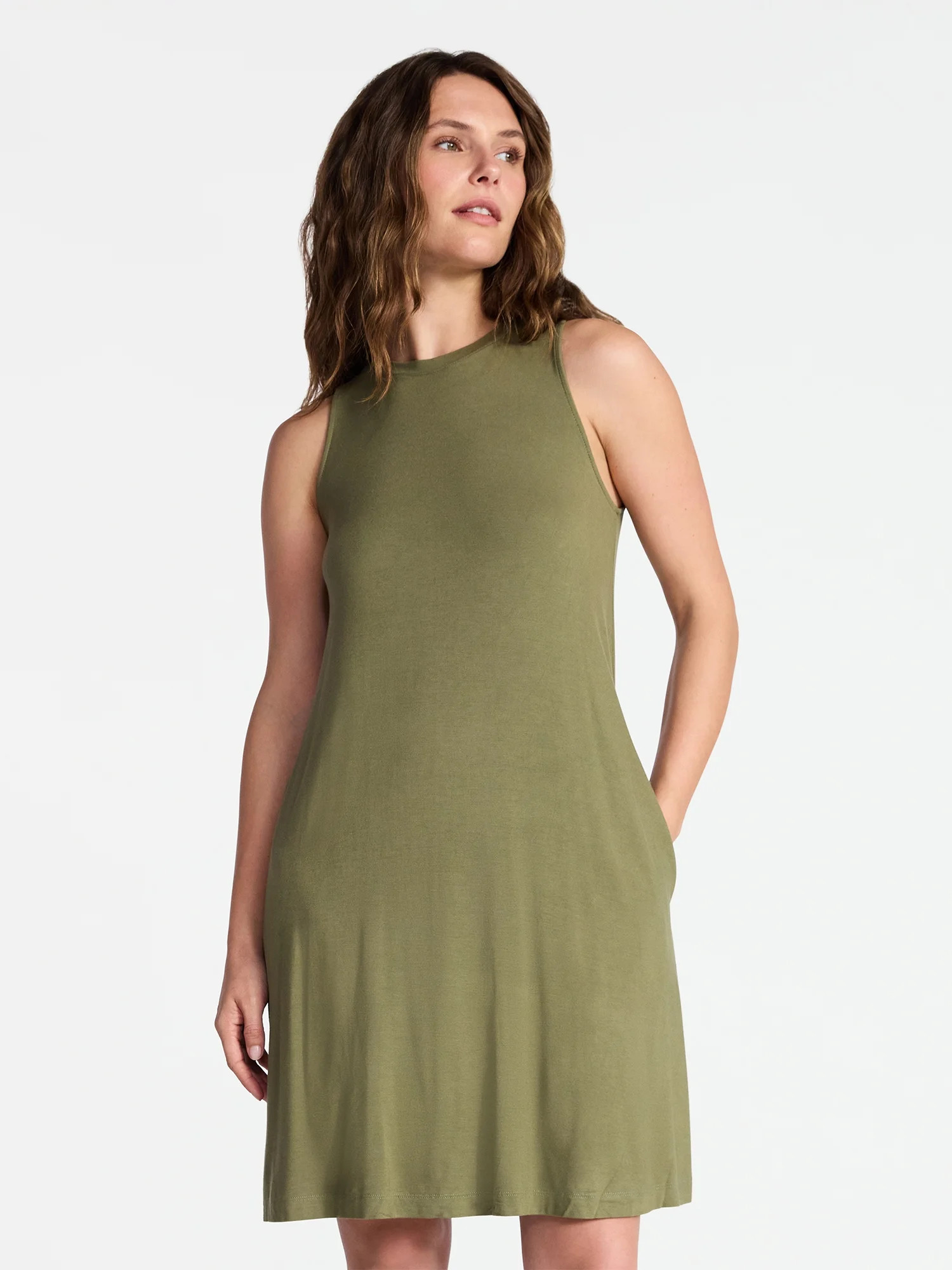 Time and Tru Women\u2019s Sleeveless Knit Swing Dress, Sizes XS-XXXL - Walmart.com | Walmart (US)
