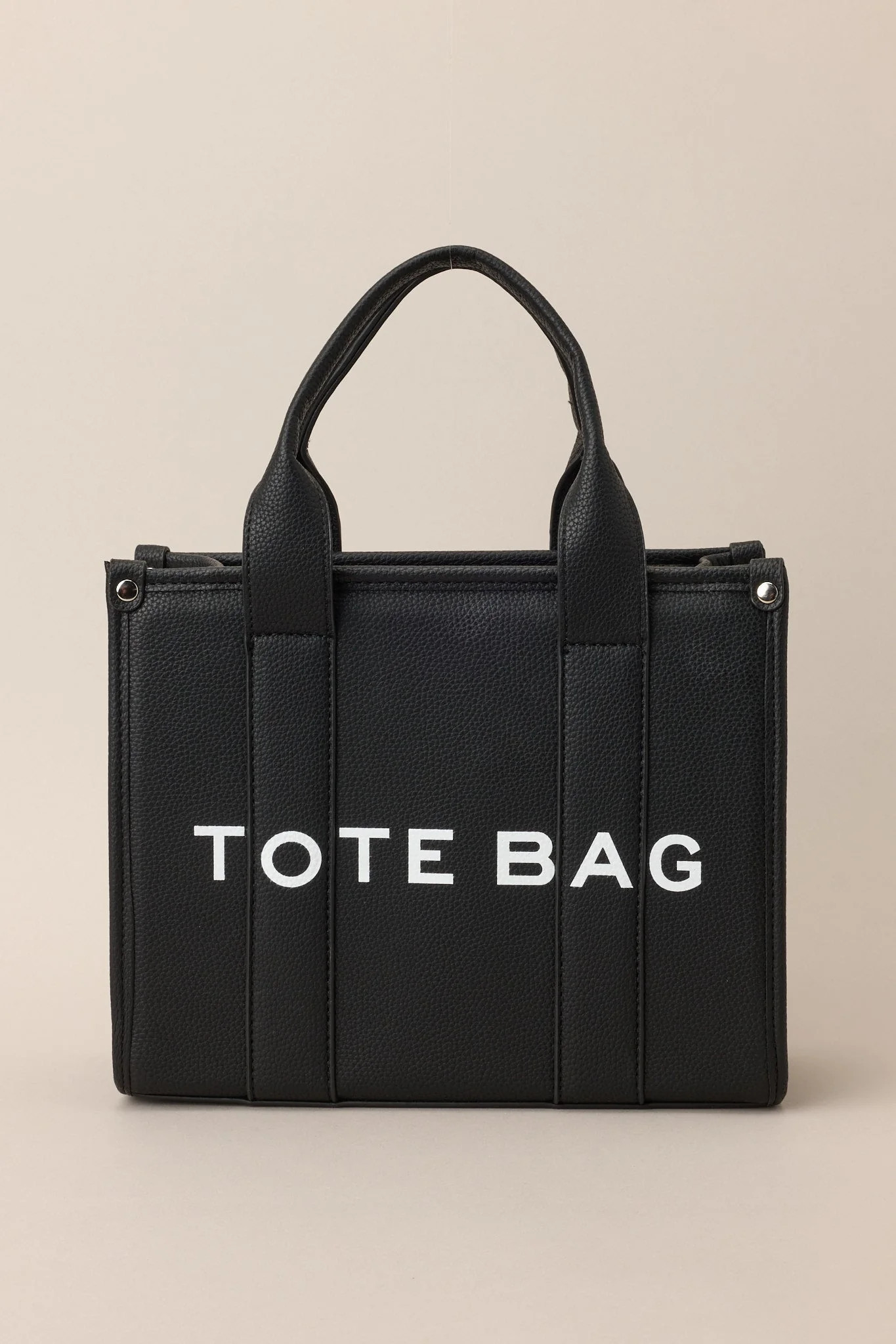 Living On Purpose Black Faux Leather Tote Bag | Red Dress