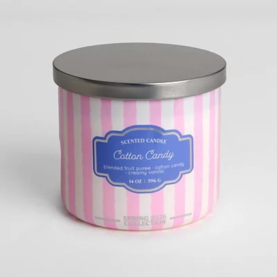Cotton Candy 3-Wick Jar Candle, Blue, 3.6H x 4.1 , Metal/Glass | Kirkland's Home | Kirklands