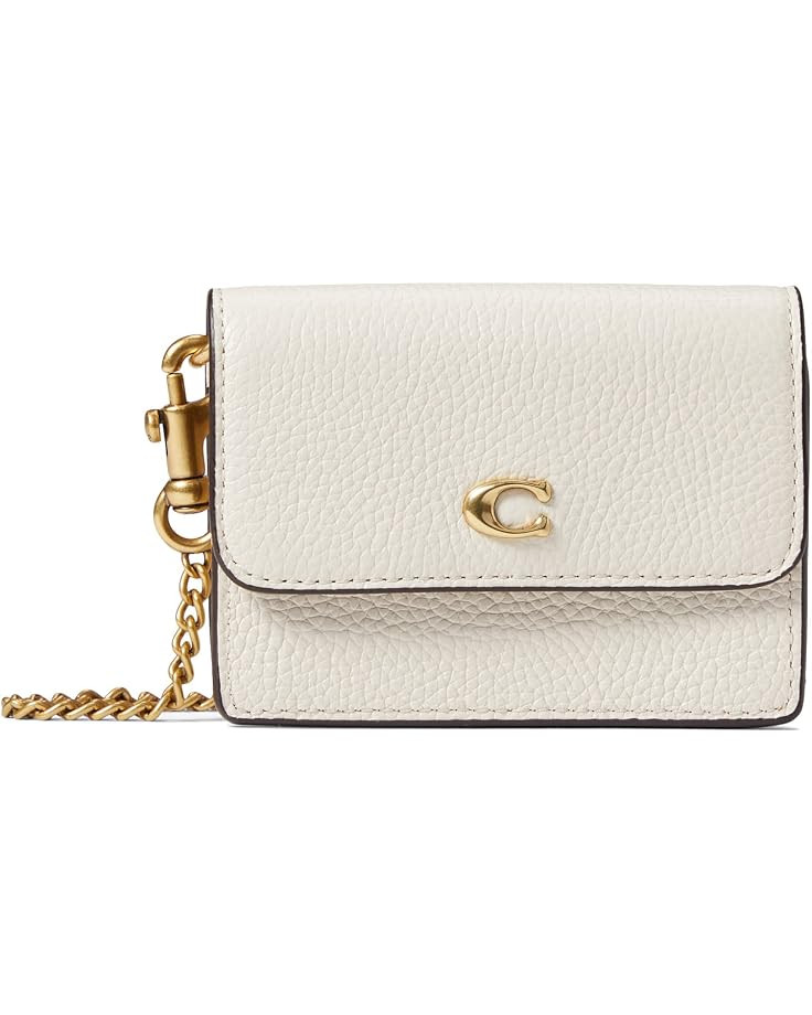 COACH Refined Calf Leather Half Flap Card Case | Zappos