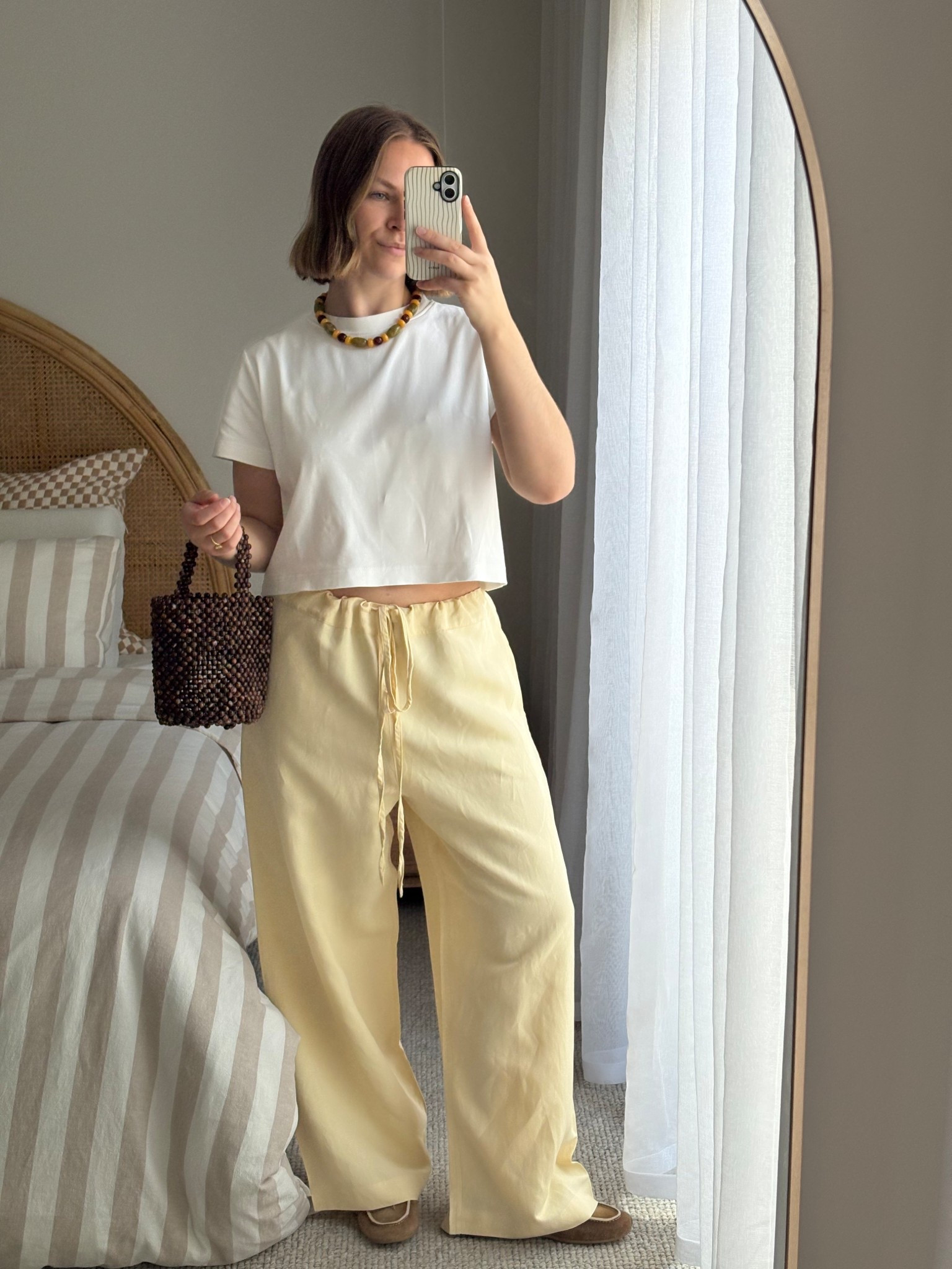 -Tee is Sara Fox (can’t link) 
-Pants I’ve linked the same shape in the available colours 
-Bag is Adorne 
-Necklace is Sezane. Have linked similar 

#LTKsummer #LTKaustralia