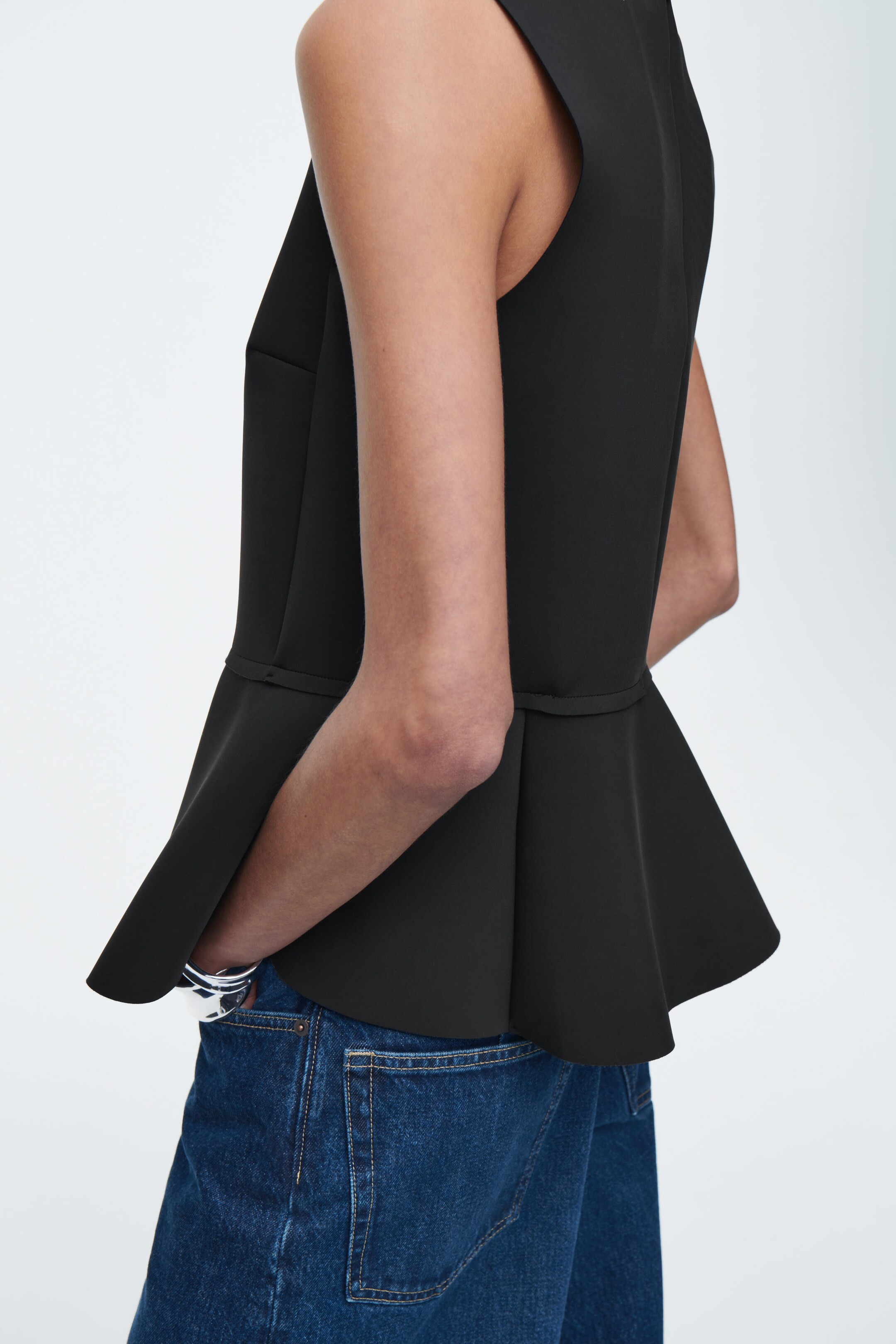 PEPLUM SCUBA TANK TOP - BLACK | COS UK