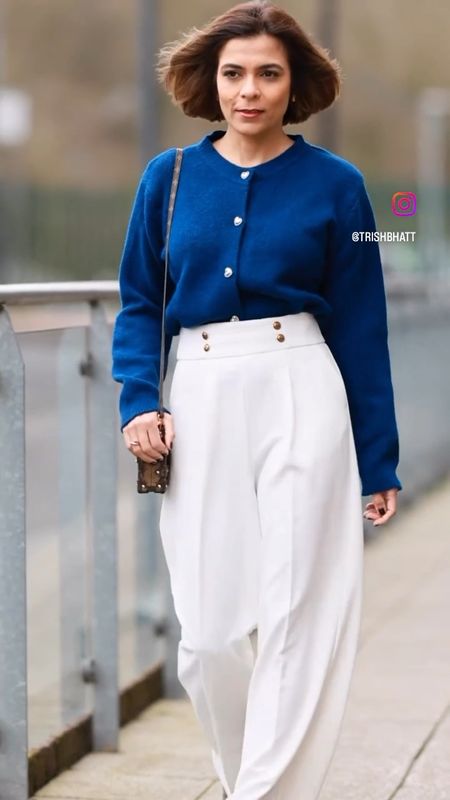 Blue Cardigan White Wide Leg Trousers Nude Ankle Boots Brown Mini Bag Spring Outfit Date Night Outfit Work Outfit Night Out Outfit

#LTKeurope #LTKstyletip #LTKSeasonal